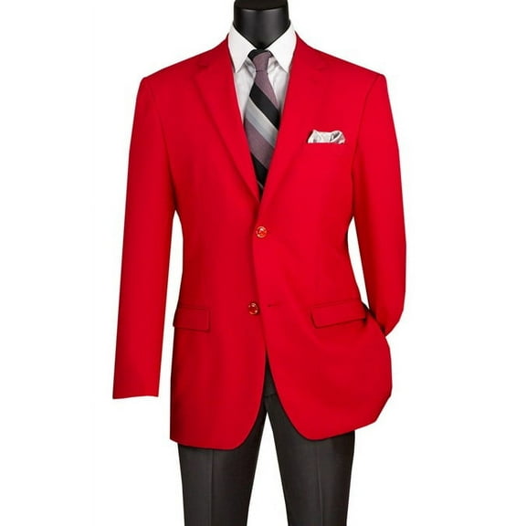 Mens Classic Fit Poplin Club Sport Coat Blazer in Red
