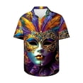 thumbnail image 2 of YuXingFu Mardi Gras Carnival Top for Men Shirts for Men Short Sleeve Clearance Sale S Men's Mardi Gras Print Button Casual Short Sleeve Lapel Shirt, 2 of 5