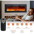 thumbnail image 4 of Lumiparty 40" Electric Fireplace Wall Mounted, Recessed Wall Fireplace Electric with Remote Control & Touch Screen, Ultra Thin Indoor Fireplace Heater, Adjustable 12 Flame Colors, 750/1500W, 4 of 9
