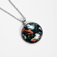 thumbnail image 4 of Fish Stunning Glass Design Circular Pendant Jewelry Necklace, 4 of 5
