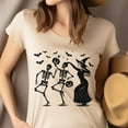 thumbnail image 2 of Dancing Skeletons Witch Shirt – Funny Halloween Ghost Dance Tee, Azalea, Size L, 2 of 6