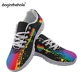 thumbnail image 1 of Zapatos planos de malla de verano Doginthehole para mujer, zapatillas informales transpirables con cordones, diseño de marca con notas musicales, calzado deportivo, 1 of 6