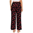 thumbnail image 6 of Womens Valentines Pajama Pants Soft Sleepwear Drawstring Wide Leg Lounge Bottoms Valentine's Love Printed Casual Pants, 6 of 6