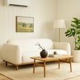 thumbnail image 6 of Benjara Lary Retro Modern Sofa- 84" Light Barley White Polyester- Caramel Brown, 6 of 6