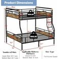 thumbnail image 5 of Mirightone Full XL over Queen Bunk Beds for Teens or Adults ,Industrial Heavy-Duty 2 IN 1 Metal Convertible Bunk Bed with Ladder and Slats Support ,Noise Reduced,Black, 5 of 10