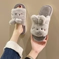 thumbnail image 5 of Dakaela Open Toe Slippers for Women Cute Bunny Plush Fuzzy Slides Rabbit Warm Winter House Shoes, 5 of 8