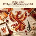 thumbnail image 4 of Beginner-Friendly Mythic Wilds DIY Layered Patchwork Art Kit with Patterned Fabrics, Sewing Materials & Step-by-Step Guide Included, 4 of 8