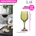 thumbnail image 3 of Set 6 Copas vidrio Cristal para Vino Tinto Lav Fame 480ML Color Verde, 3 of 3