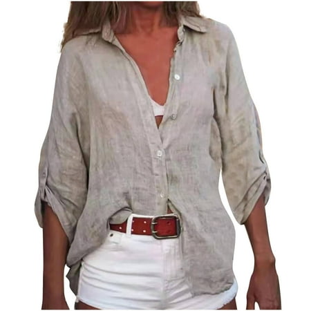 Long Sleeve Button Up Shirt for Women - Caterina