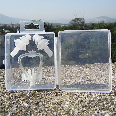 Earplugs And Nose Clips Set, Soft Silicone Non-slip Swimming Ear Plugs ...