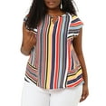 thumbnail image 5 of Agnes Orinda Women's Plus Size Summer Keyhole Cap Sleeve Stripe Boho Blouse, 5 of 6