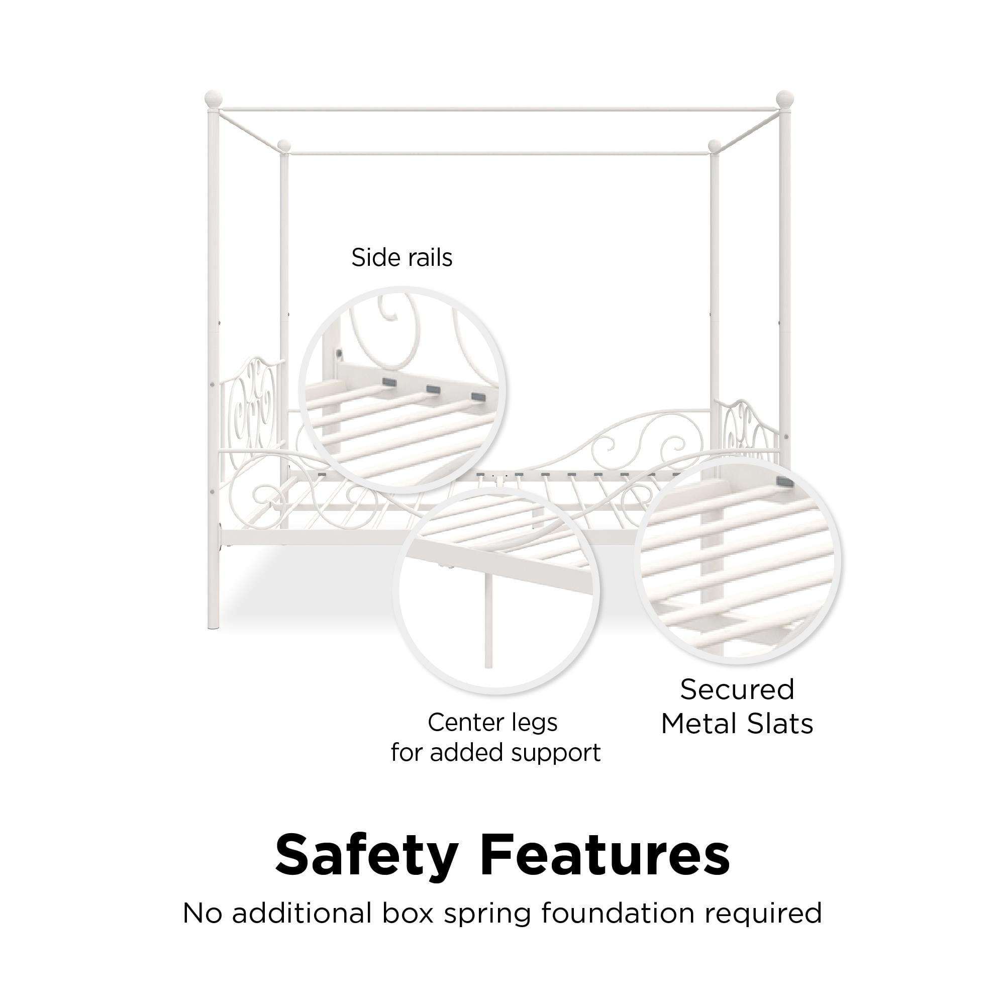 DHP Canopy Metal Bed, Full, Off White