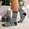 thumbnail image 7 of Rocae Black And White Stripes for Adult Socks Casual Athletic Stretchy Loose Socks for Women Men Non-Slip Middle Tube Socks, 7 of 7