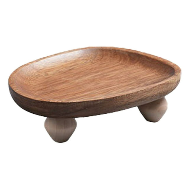 Binwennn Petite Plaque à Biscuits Antiadhésive Support d'Exposition en Bois Petite Base en Bois Plateau Décoratif Table d'Exposition Multifonctionnelle Étagère de Rangement de Comptoir Style Ferme Support Distributeur de Bougie Bouteille Mini Vase Savon