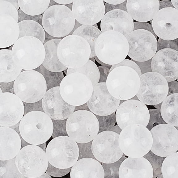 1 Box 6MM 120PCS White Natural Jade Round Beads with Holes Gemstone Polished Stone Smooth Spacer Bead Bulk for Jewelry Making Earrings Bracelets Necklaces Decor DIY Craft Supply
