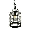 thumbnail image 1 of Vintage Industrial Black Metal Wire Cage Pendant Lamp 14 Inch, 1 of 3