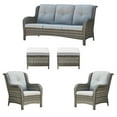 thumbnail image 3 of PARKWELL Outdoor Patio Wicker Furniture Set - 5 Piece Sectional Sofa Set with 3-Seat Sofa,2 Chairs and 2 Ottomans,Gray Wicker and Gray Cushion, 3 of 8