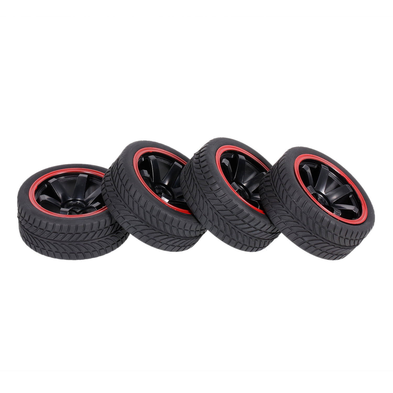 D DOLITY 4 Pieces Rubber RC Racing Cars Tires for 1/10 Hsp Redcat Traxxas Hpi Truck 