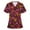 Red, variant on Kayannuo Print Nursing Uniforms Scrub for Women Women Floral Short Sleeve V-neck Tops Working Uniform Casual Blouse