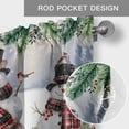 thumbnail image 6 of Christmas Snowman Farmhouse Short Window Curtain Valances, Xmas Winter Watercolor Pine Fruits Tree Rod Pocket Kitchen Valances for Living Room Bedroom Bathroom Cafe 60" x 18", 6 of 8