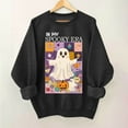thumbnail image 5 of DDAPJ pyju Womens Halloween Ghost Sweatshirt Novelty Holiday Sweatshirts Spooky Season Funny Graphic Pullover Tops Gifts for Teen Girls A-Black L, 5 of 5