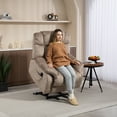 thumbnail image 3 of HSUNNS Power Lift Recliner Chair for Elderly, Single Sofa Recliners for Living Room with Side Pocket, Light Camel, 3 of 10
