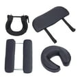 thumbnail image 2 of Mesa de con soporte facial y almohada en forma de U, cómoda de cuero PU con brazo extensible, cojín para cuello y cabeza, soporte para negro, 2 of 8