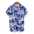 thumbnail image 4 of Men's Hawaiian Beach T Shirts Lapel Button Down Short Sleeve Shirts Men's Summer Casual Printed Turndown Lightweight Cool Comfy Vacation Tee Shirt Blouses, 4 of 6