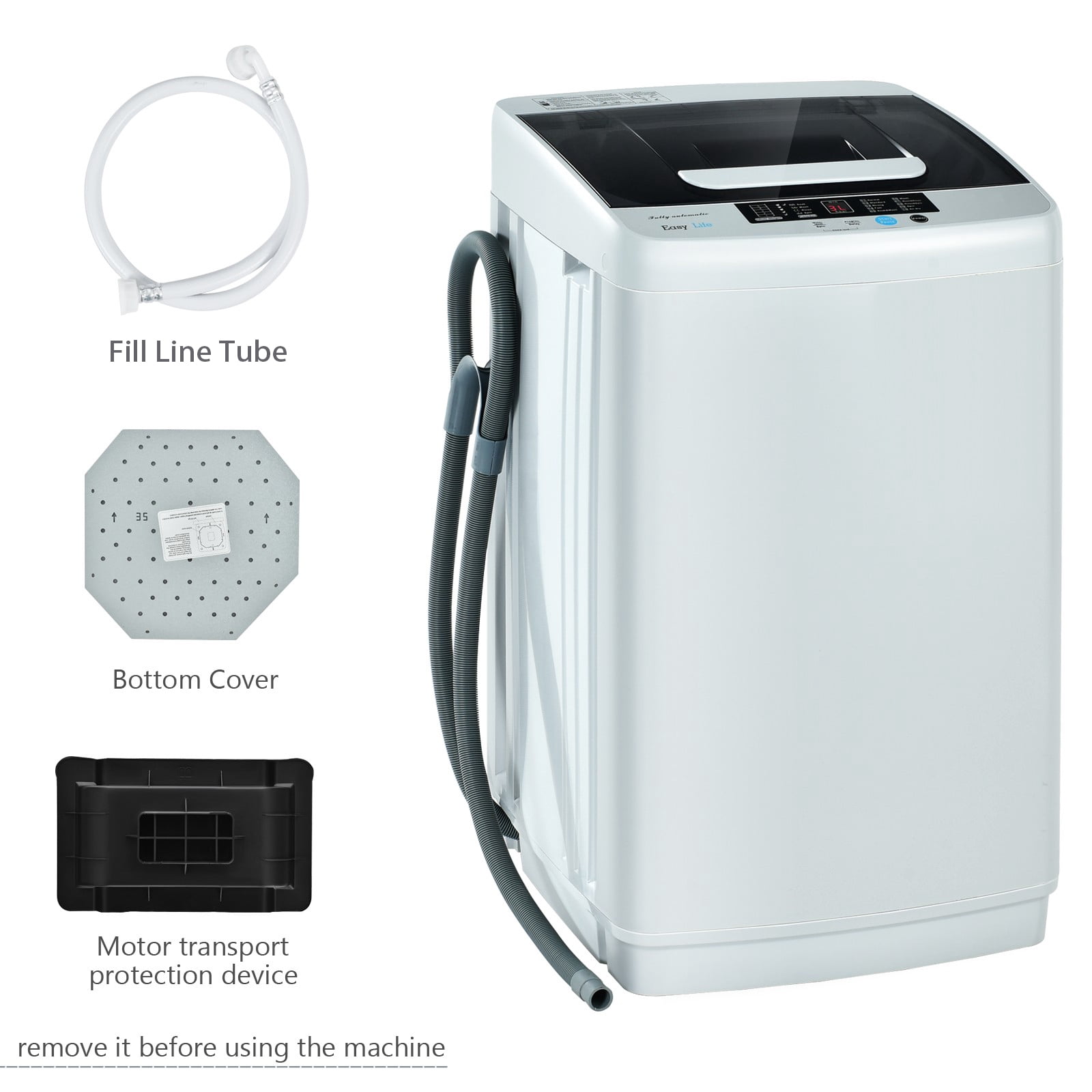 Costway Portable Full-Automatic Laundry Washing Machine 8.5 lbs Spin Washer W/ Drain Pump