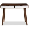 thumbnail image 3 of Baxton Studio Casarano Writing Desk in Dark Walnut and White, 3 of 4