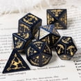thumbnail image 3 of Cusdie Set of 7 Handmade DND Stone Dice, 16mm Polyhedral Stone Dice Set with Leather Box, D&D Dices for Collection, 3 of 5