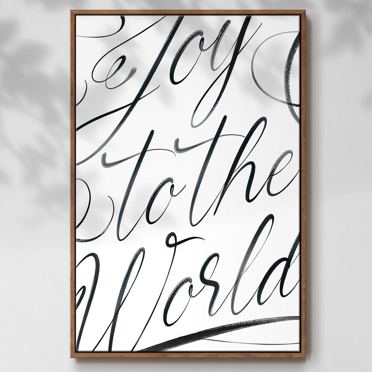 Joy To The World - Framed Gallery Wrapped Holiday Canvas - 27 x 41 - Rosewood Frame