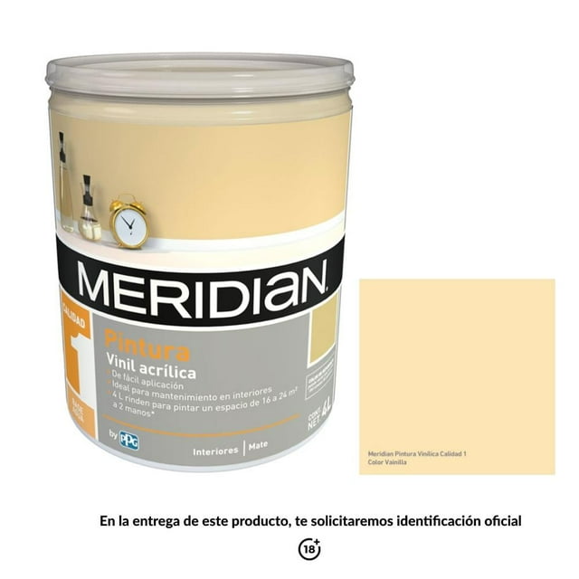 Pintura Meridian Plus 5 Años Verde Menta 4 Litros