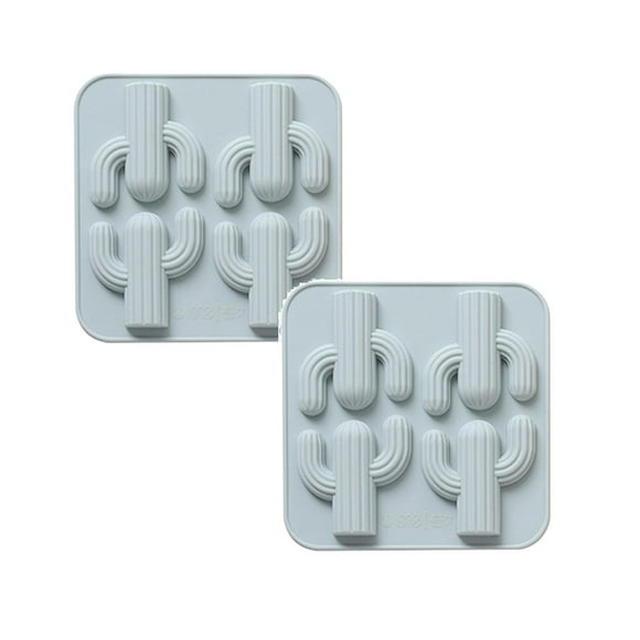 Oleegame 2PC Cookie Mold Desert Cactus Silicone Baking Molds Ice Lattice Cubes Cake Chocolate Molds Blue