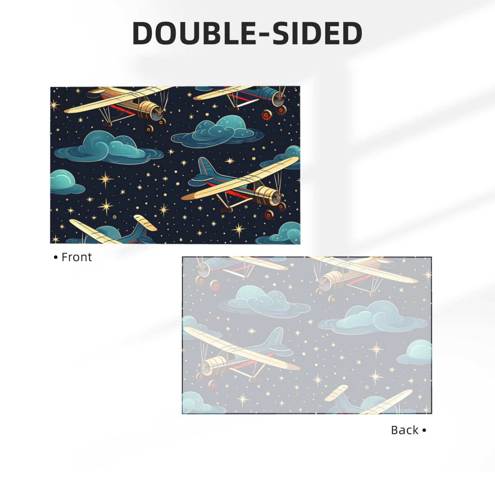 Airplane Retro Old Fashioned Stars Four Hole Decorated Banner Flag for Garden Yard Home Decoration Indoor Outdoor 4x6 Ft