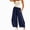 Dark Blue, variant on Women's Pants Lace Hem Pants Boho Drawstring High Rise Wide Leg Lounge Trousers with Pockets