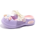 thumbnail image 4 of KKBOTIVE Cute Clogs Slipper for Girls with Fashion Bowknot Summer Indoor Outdoor Shoes Casual Sandals Beach Shower Dress Up Shoe, Purple Size: 13-14 Years, 4 of 4