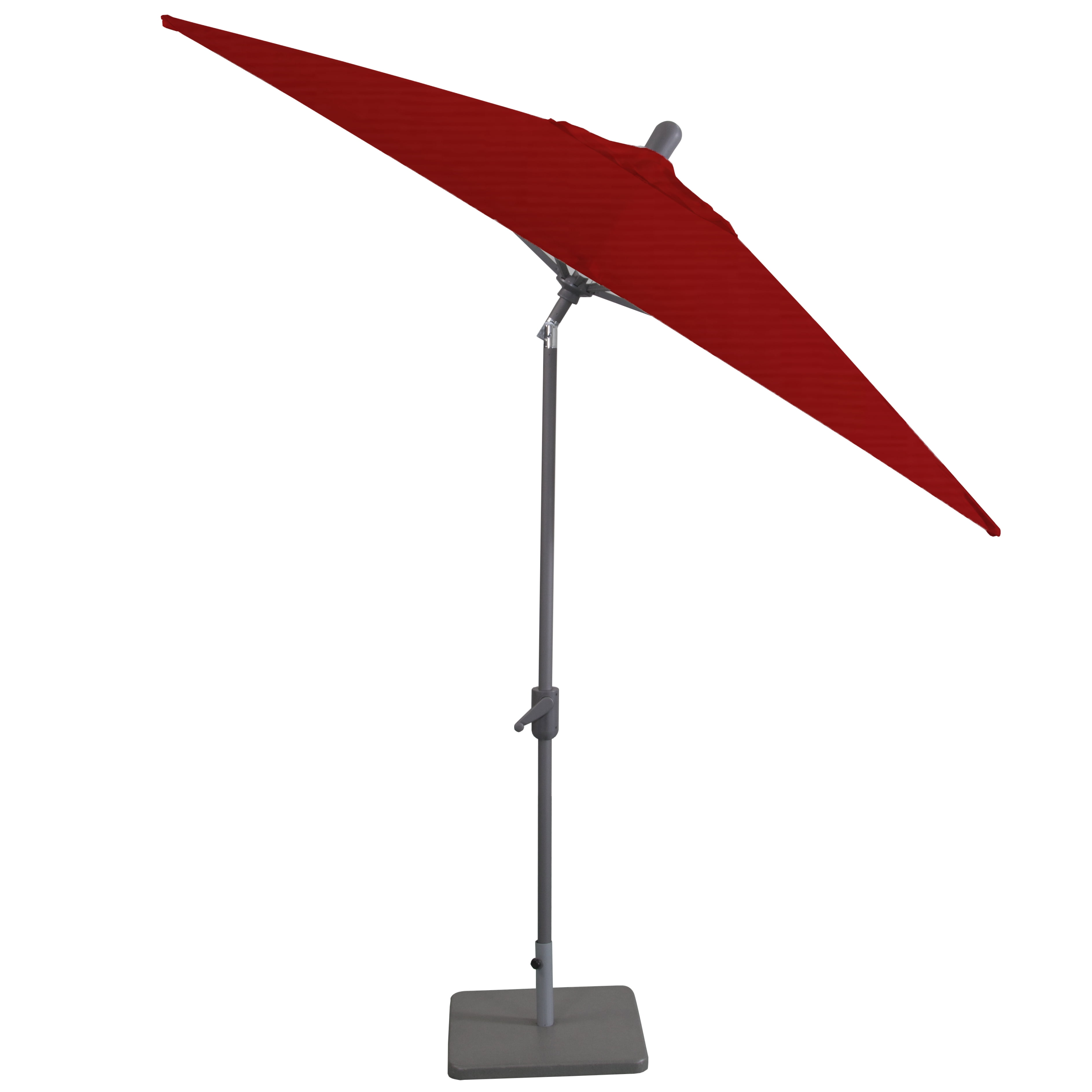 Amauri Outdoor Living - Laguna Cove 10' x 6.5' Rect Auto TiltMarket Umbrella, Starring Grey Frame, Sunbrella Jockey Red Shade