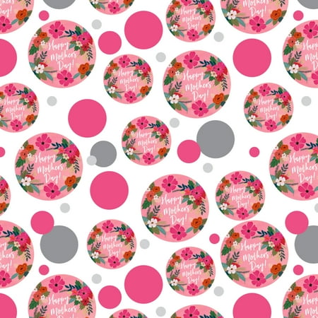 Happy Mother's Day Mom with Flowers Premium Gift Wrap Wrapping Paper Roll