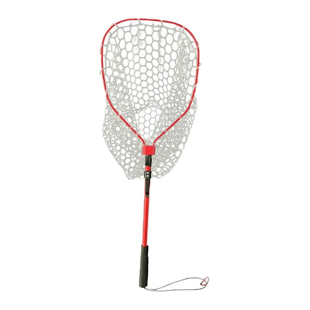 Guardoinrt Filet de Pêche Rétractable Facile pour Attraper des Poissons Portable pour Chaque Voyage Crabes Ratons Rouge 94x35cm