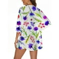 thumbnail image 3 of Cardigan for Women Summer Floral Printed Puff Sleeve Chiffon Kimono Loose Cover Up Casual Blouse Tops Cardigan Sweaters for Women, 3 of 6