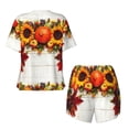 thumbnail image 5 of Lsque Thanksgiving With Autumn Women's Short-Sleeved Pajama Set - 2 Piece Soft and Lightweight Sleepwear Set-XX-Large, 5 of 9