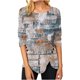 thumbnail image 2 of Camisetas de estampado de cuello redondo Ichuanyi Mujeres ICHUANYI WER2023082205820, 2 of 4