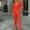 Red, variant on New trending & for spring LEBONYARD Women's Strap Pants with Pockets,Women Workwear Versatile Solid Color Casual Button Up Collar Shirt Wide Leg Jumpsuit Pants Khaki L