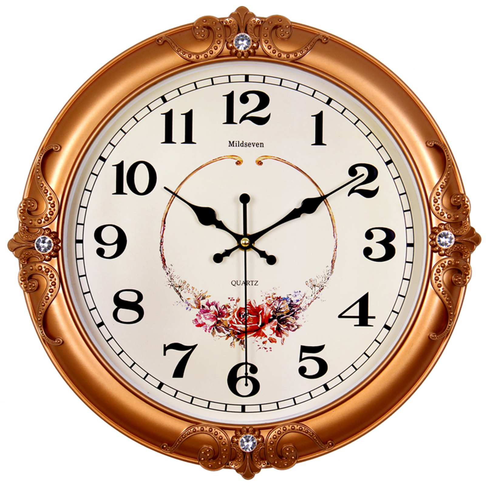 Wobythan Retro Wall Clock, 13 Inch Vintage Silent Quartz Clocks Battery Operated NonTicking for
