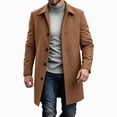 thumbnail image 3 of Rvwovn Men's Button Down Trench Coat Lapel Collar Relaxed Fit Casual Mid Length Outerwear with Pockets, 3 of 6