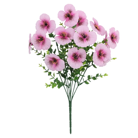 Artificial Pansy Flowers, Faux Flowers, 14 Inch Artificial Pansy Flowers Bouquet, UV Resistant Fake Pansy Floral Sprays for Home Table Centerpieces Wedding Office Floral Decor