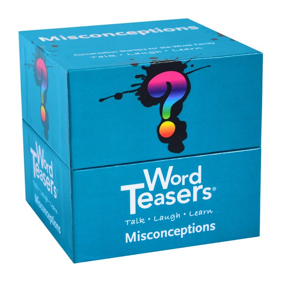 ? Word Teasers Conceptos erróneos para iniciar conversaciones - Divertidas tarjetas de trivia para niños y adultos - Juego de conceptos erróneos para la noche de juegos - Tarjetas de trivia familiares