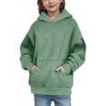 thumbnail image 4 of Taqqpue Girls Hoodie Fall Drawstring Hooded Pullover Loose Fit Long Sleeve Shirts Casual Solid Color Oversize Hooded Sweatshirt with Pockets for Kids 4-15Y, 4 of 5