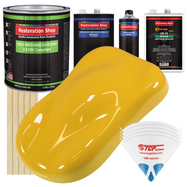 Canary Yellow Gallon Low VOC URETHANE BASECOAT CLEARCOAT Car Auto Paint